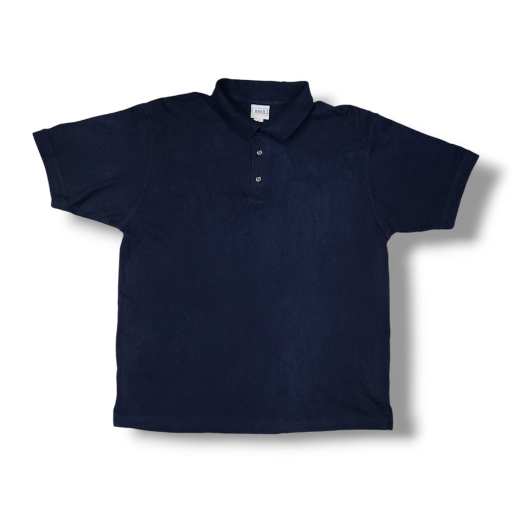 Anvil Blue Short Sleeve‎ Vintage 90s Pre-Shrunk Cotton Polo Shirt Men's Size XL